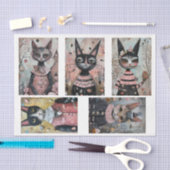 Funky Wired Cats Flesdecoupeerflessen Tissuepapier (Craft)