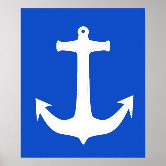 Funky Witte Anker A3 Poster (Voorkant)