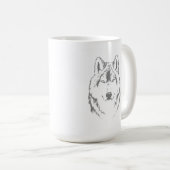 Funky Wolf Head Face Sketch Koffiemok (Voorkant rechts)