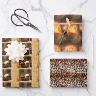 Funky Wrapping Paper Flat Sheet Set van 3