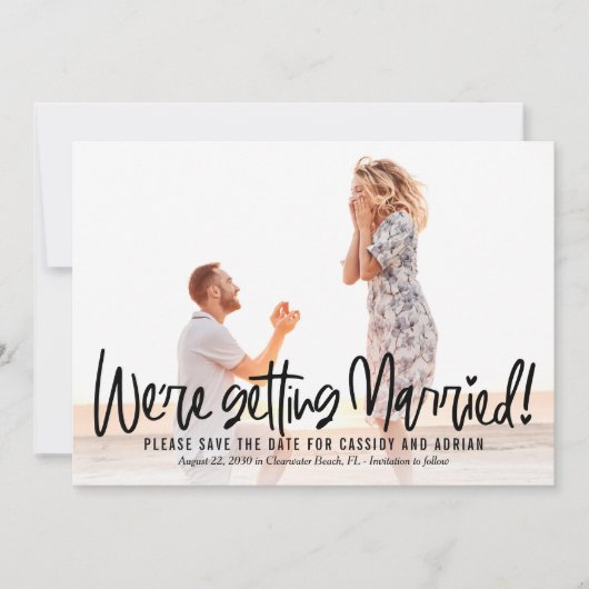 Funky Writable Color Save the Date Kaart (Voorkant)