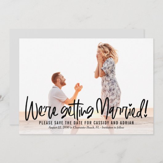 Funky Writable Color Save the Date Kaart (Voorkant / Achterkant)