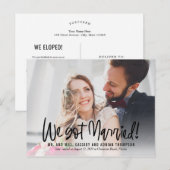 Funky Writing EDITABLE COLOR Wedding Announding Briefkaart (Voorkant / Achterkant)