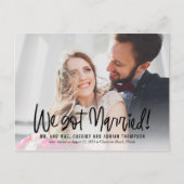 Funky Writing EDITABLE COLOR Wedding Announding Briefkaart (Voorkant)