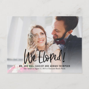 Funky Writing EDITABLE COLOR Wedding Elopement Briefkaart