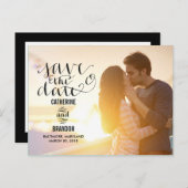 Funky Writing Save the Date Aankondigingskaart (Voorkant / Achterkant)