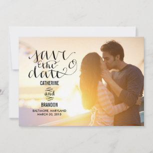 Funky Writing Save The Date - Hout