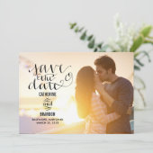 Funky Writing Save The Date - Hout (Staand voorkant)