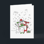 Funky Xmas-kaart Feestdagen Kaart<br><div class="desc">Hohoho. Het is die tijd van het jaar opnieuw en mijn denkbeeldige vrienden hebben hun vakantiekleur op de stoep gezet:)</div>
