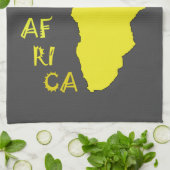Funky Yellow Africa African Continent Map Theedoek (Gevouwen)
