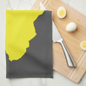 Funky Yellow Africa African Continent Map Theedoek (Quarter Fold)