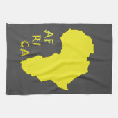 Funky Yellow Africa African Continent Map Theedoek (Horizontaal)