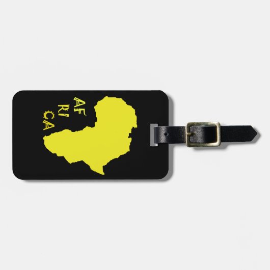 Funky Yellow Africa Map Bagagelabel (Voorkant horizontaal)