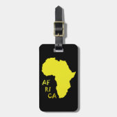 Funky Yellow Africa Map Bagagelabel (Voorkant verticaal)