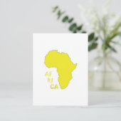 Funky Yellow Africa Map Briefkaart (Staand voorkant)