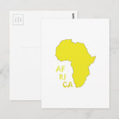 Funky Yellow Africa Map Briefkaart (Voorkant / Achterkant)