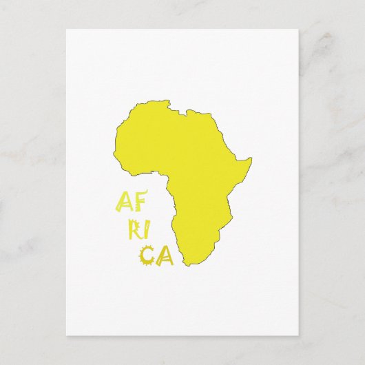 Funky Yellow Africa Map Briefkaart (Voorkant)