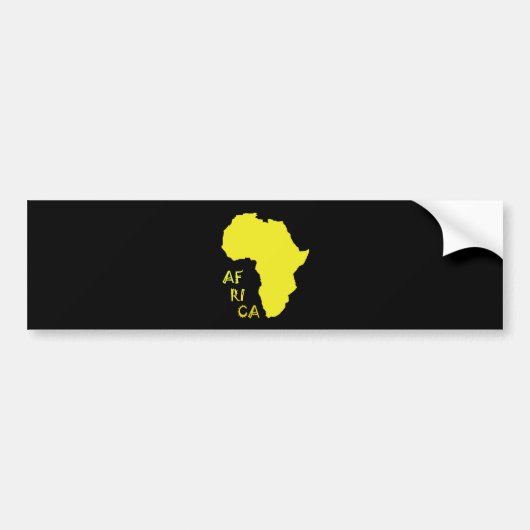 Funky Yellow Africa Map Bumpersticker (Voorkant)