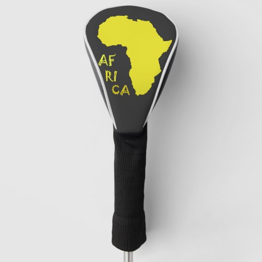 Funky Yellow Africa Map Continent Golfheadcover (Voorkant)