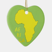Funky Yellow Africa Map Keramisch Ornament (Rechts)