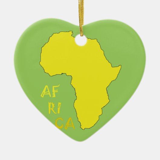 Funky Yellow Africa Map Keramisch Ornament (Voorkant)