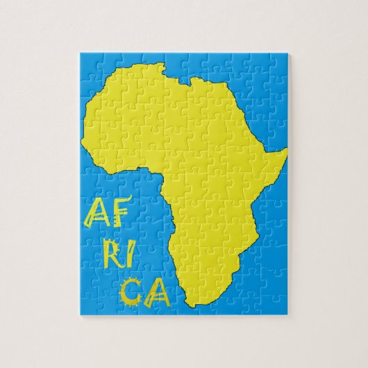 Funky Yellow Africa Map Legpuzzel (Verticaal)