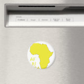 Funky Yellow Africa Map Magneet (Insitu (Vaatwasser))