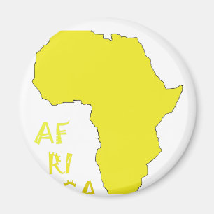 Funky Yellow Africa Map Magneet