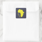 Funky Yellow Africa Map Vierkante Sticker (Tas)
