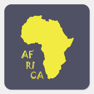 Funky Yellow Africa Map Vierkante Sticker