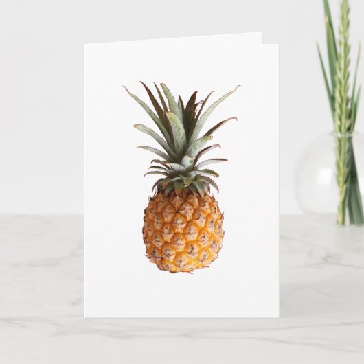 Funky Yellow Ananas Jouw tekst Wenskaart Kaart (Voorkant)