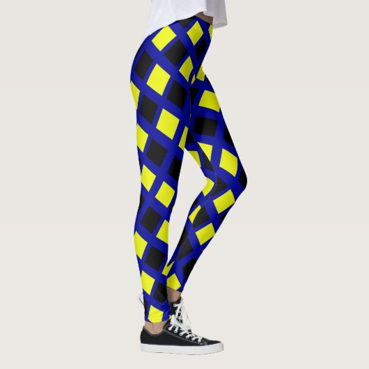 Funky Yellow Black Blocks Leggings (Rechts)