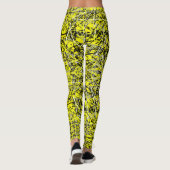 Funky Yellow Black Busy Print Leggings (Achterkant)