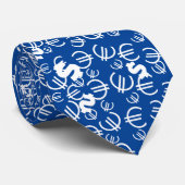 Funky Yellow Dollar Euro Money Pattern Stropdas (Opgerold)