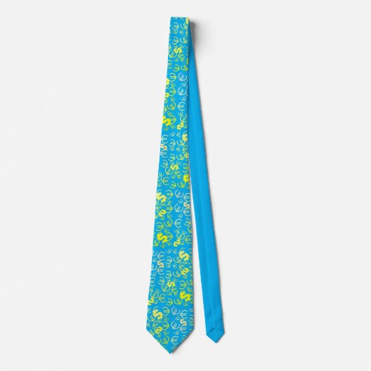 Funky Yellow Dollar Euro Money Pattern Stropdas (Voorkant)