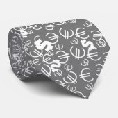 Funky Yellow Dollar Euro Money Pattern Stropdas (Opgerold)