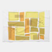 Funky Yellow en Oranje Squares Mid Century Modern Theedoek (Horizontaal)