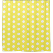 Funky Yellow en White Polka Dot Douchegordijn (Voorkant)