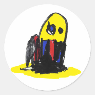 Funky Yellow Man - afgeronde Stickers
