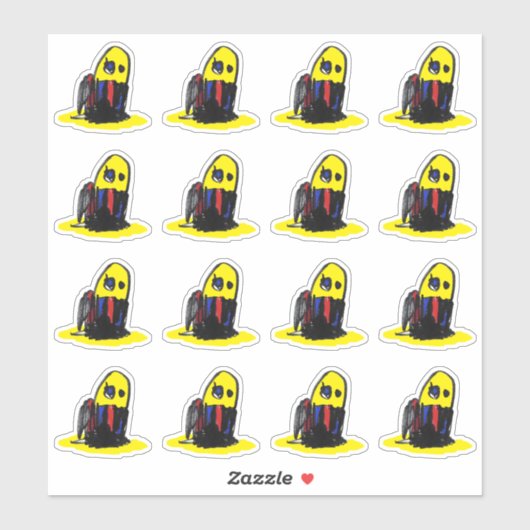 Funky Yellow Man - Vinyl Stickers op maat (Vel)