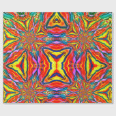 Funky Yellow Neon Patroon Wrapping Paper Cadeaupapier (Vlak)