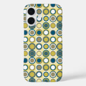Funky Yellow White Circles Throwback Midcentury Case-Mate iPhone Case (Achterkant)