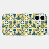 Funky Yellow White Circles Throwback Midcentury Case-Mate iPhone Case (Achterkant (horizontaal))