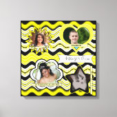 Funky Yellow, zwart, White Photo Wall Hanging Canvas Afdruk (Voorkant)