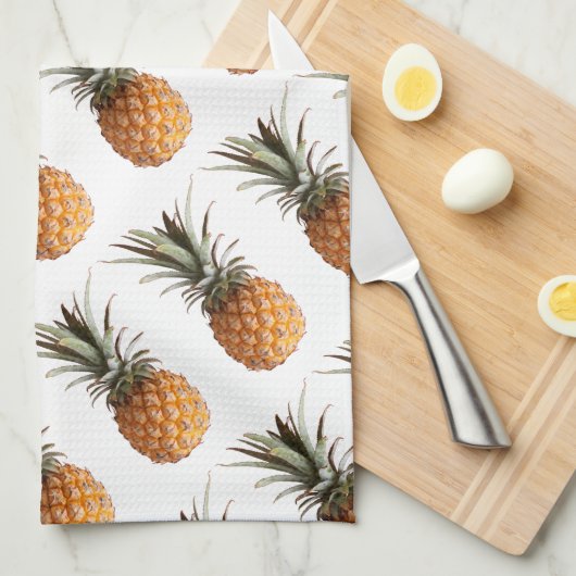 Funky Yummy Pineappels Theedoek (Quarter Fold)