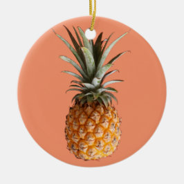 Funky Yummy Pineapple Circle Ornament