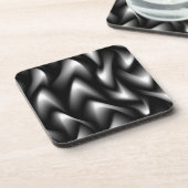 Funky Zebra Abstract Zwart en Wit Bier Onderzetter (Linkerzijde)