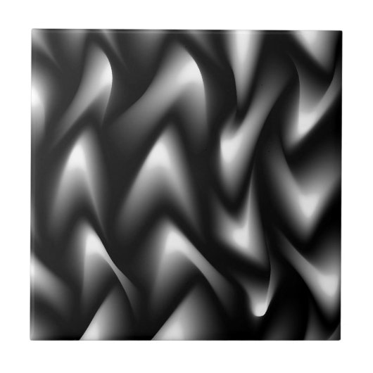 Funky Zebra Abstract Zwart en Wit Tegeltje (Voorkant)