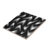Funky Zebra Abstract Zwart en Wit Tegeltje (Zijkant)