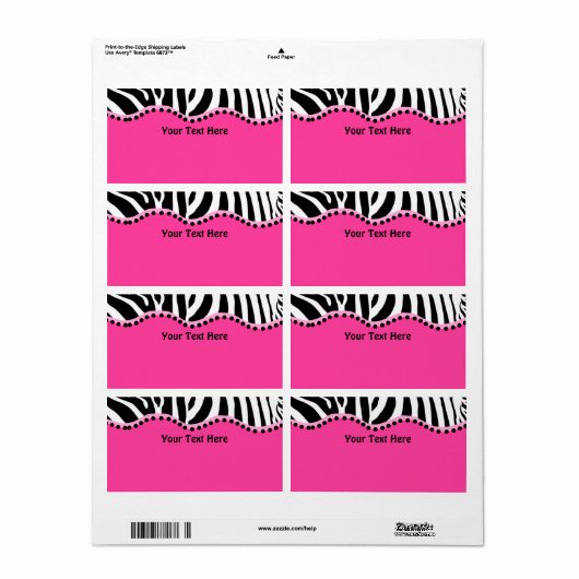 Funky Zebra Avery Label (Full Sheet)